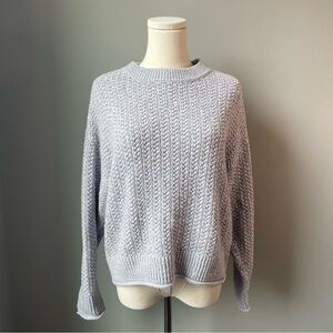 Universal Thread Cable Knit Crew Neck Sweater In Light Blue (S)